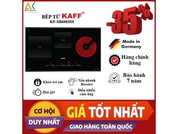 Bếp điện từ 3 vùng nấu kết hợp Kaff KF-IH6003IH - Made in Germany